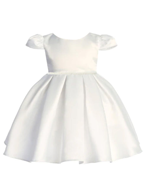 Kids Dream Baby Girls White Classic Cap Sleeve Pleated Dress 6-24 Months - SophiasStyle.com